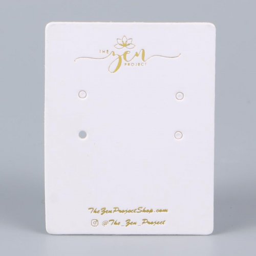 White fashion jewelry display card, bronzing card, earring 