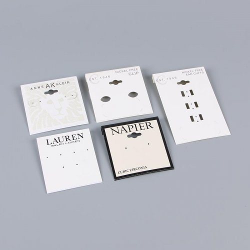White PVC card, earring card, earring card with back hook, jewelry display card can be customized