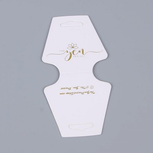 White Necklace Card Half Fold Card Paper Card Jewelry Display Card Customizable