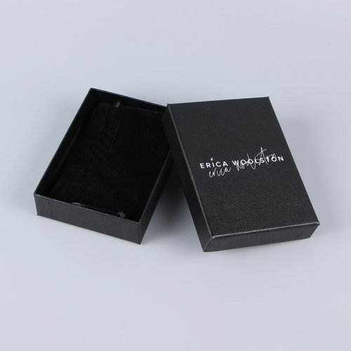 Black heaven and earth lid box, gift box, jewelry box with flannel bag can be customized