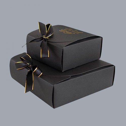 Gift box Jewelry packaging box Foldable box with ribbon seal customization