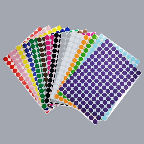 Round color label, coded label, small black dot sticker, self-adhesive