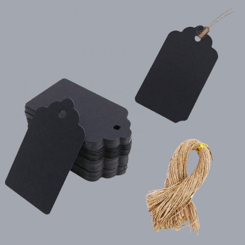 Custom kraft paper gift card natural jute twine sling, clothing tag with rope